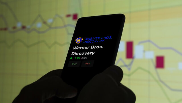January 15th 2024. The logo of Warner Bros. Discovery on the screen of an exchange. Warner Bros  Discovery price stocks, $WBD on a device.
