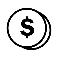 simple money icon coin or paper money or bag money