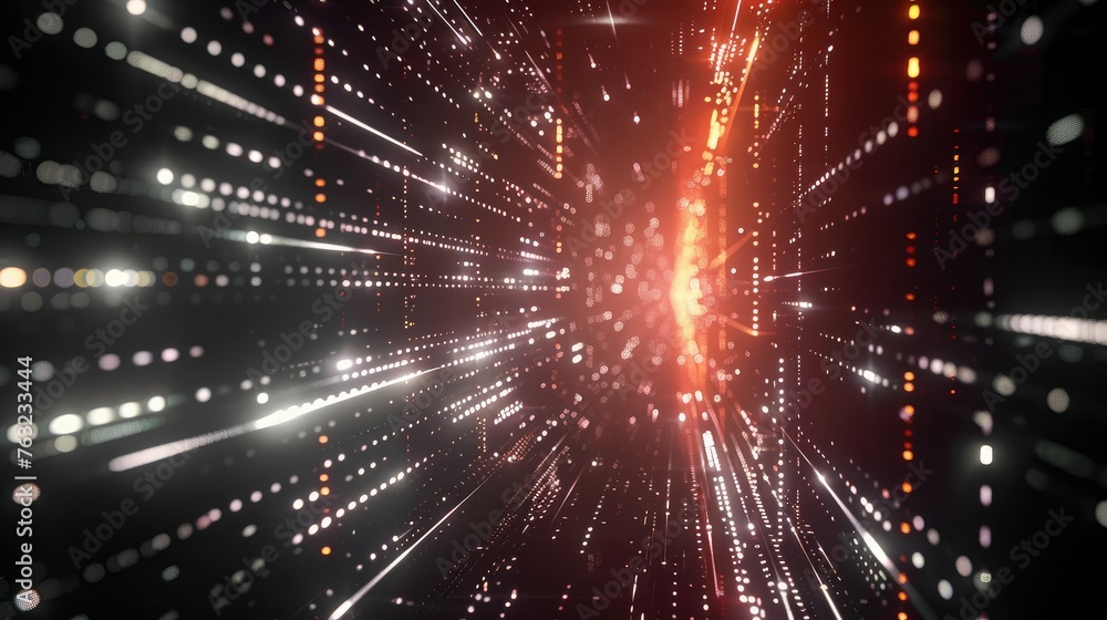 Poster Technology background of high speed global data number cyber attack. Generative AI.