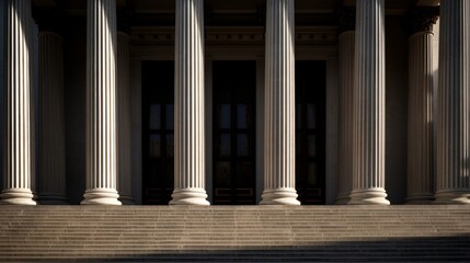 Fototapeta premium Doric temple entrance showcases sturdy proportions elegant capitals