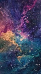 Abstract cosmic watercolor background
