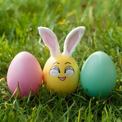 Whimsical Easter eggstravaganza brimming with colorful eggs and joyful celebrations For Social Media Post Size