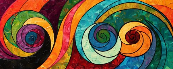 Colorful abstract swirl painting