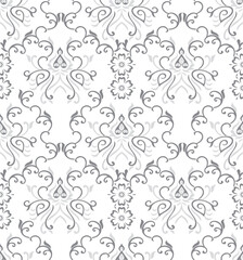 Seamless grey rich wallpaper pattern design