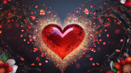 Heart shape for Love concept, Valentine's Day concepts. love symbol, concept for Valentine's Day, wedding etc. Heart elements for love concept design. AI generated image