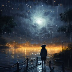 silhouette of a person in the night