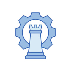 Blue line Strategy vector icon