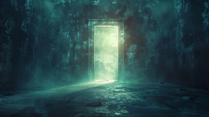 Exploring the enigmatic portal in the dimly lit chamber unveils a wondrous dimension hidden from mortal sight
