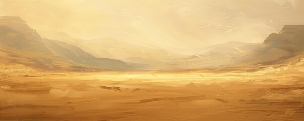 Golden desert landscape at sunset