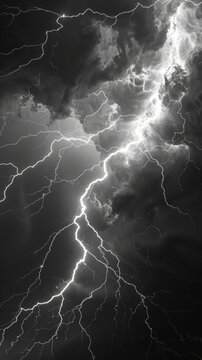 Intense lightning storm with multiple strikes