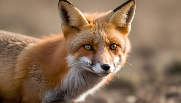A Fox With A Determined Expression Focused On Its Upscaled 2