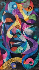 Fototapeta na wymiar Colorful abstract urban mural