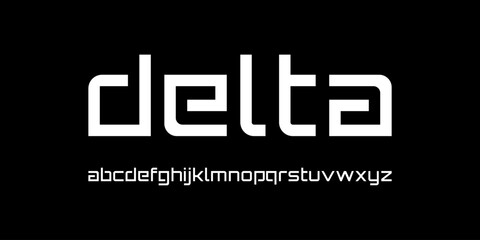 Modern geometric square vector font