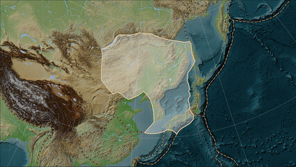 Amur plate - boundaries on the map