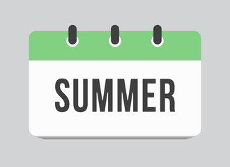 Vector square icon page calendar - season summer