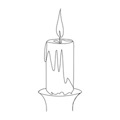 Continuous line drawing candle vector illustration design
Coloring page for kids white Halloween candles vector illustration,
