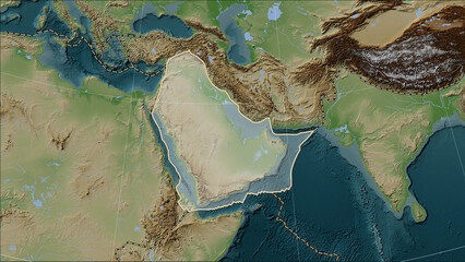 Arabian plate - boundaries on the map © Yarr65