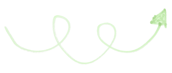 Green arrows isolated on transparent background