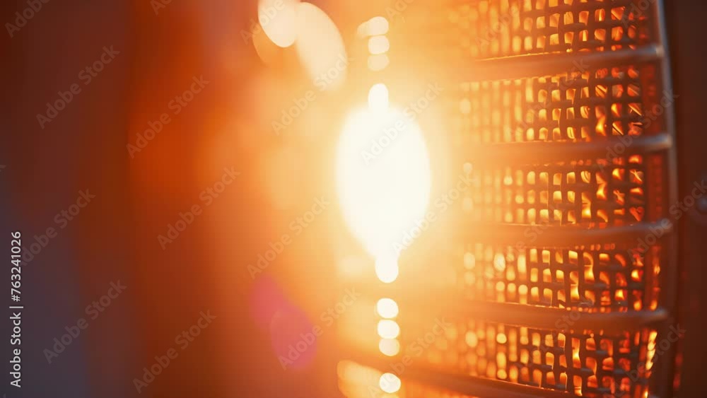 Poster the angled design of a halogen heater directing heat towards a specific area and making it ideal for