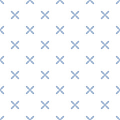 Seamless vector x cross pattern. Simple subtle modern background texture.