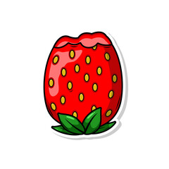 hand draw strawberry fruit illustration art