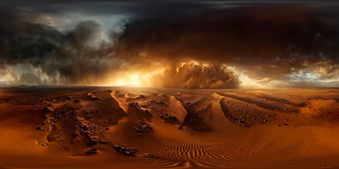 Cercles muraux Panoramique Sand storm in the desert  8K VR 360 Spherical Panorama v3