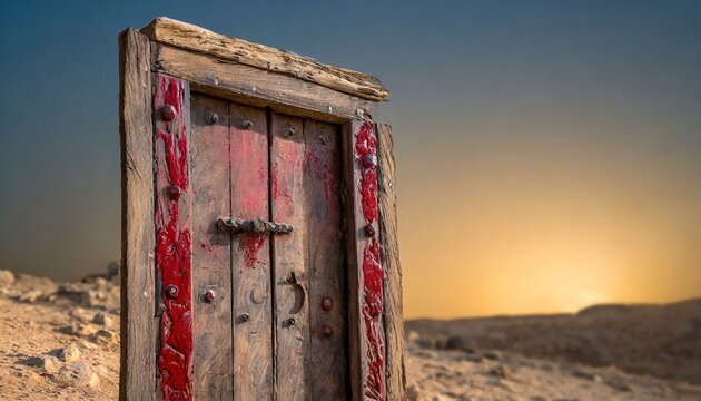 Exodus: Passover. The door painted with the blood.