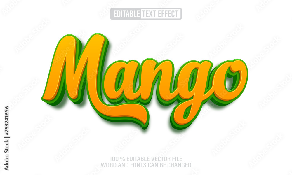 Poster editable 3d text style effect - mango text effect template