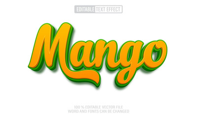 Editable 3d text style effect - Mango text effect Template