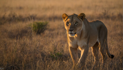 lion in the savanna