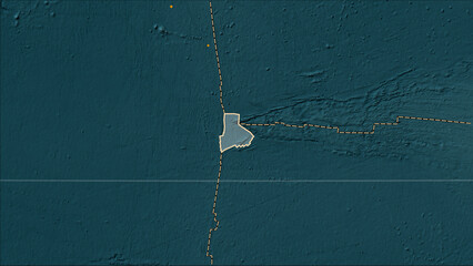 Near Galapagos plate. Boundaries on the map - obrazy, fototapety, plakaty