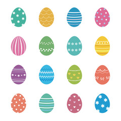 イースターエッグのベクターアイコンセット　ポップカラー