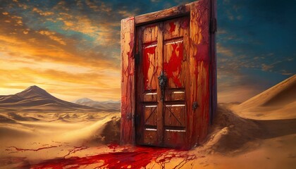 Exodus: Passover. The door painted with the blood.