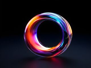 A colorful ring on a black background, amoled wallpaper, made entirely from gradients  Generated with AI 