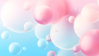 Abstract Pastel Bubble Background with Soft Hues and Light Reflections