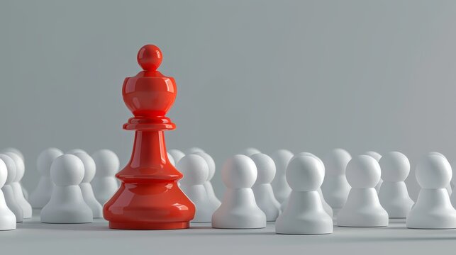 Red Pawn Among White Pawns