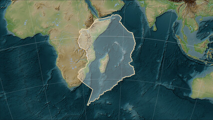 Somalian tectonic plate. on the map - obrazy, fototapety, plakaty