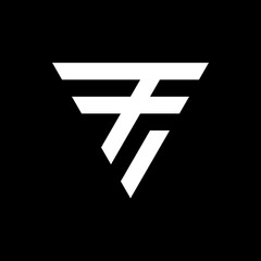 Triangle letter F I logo design template