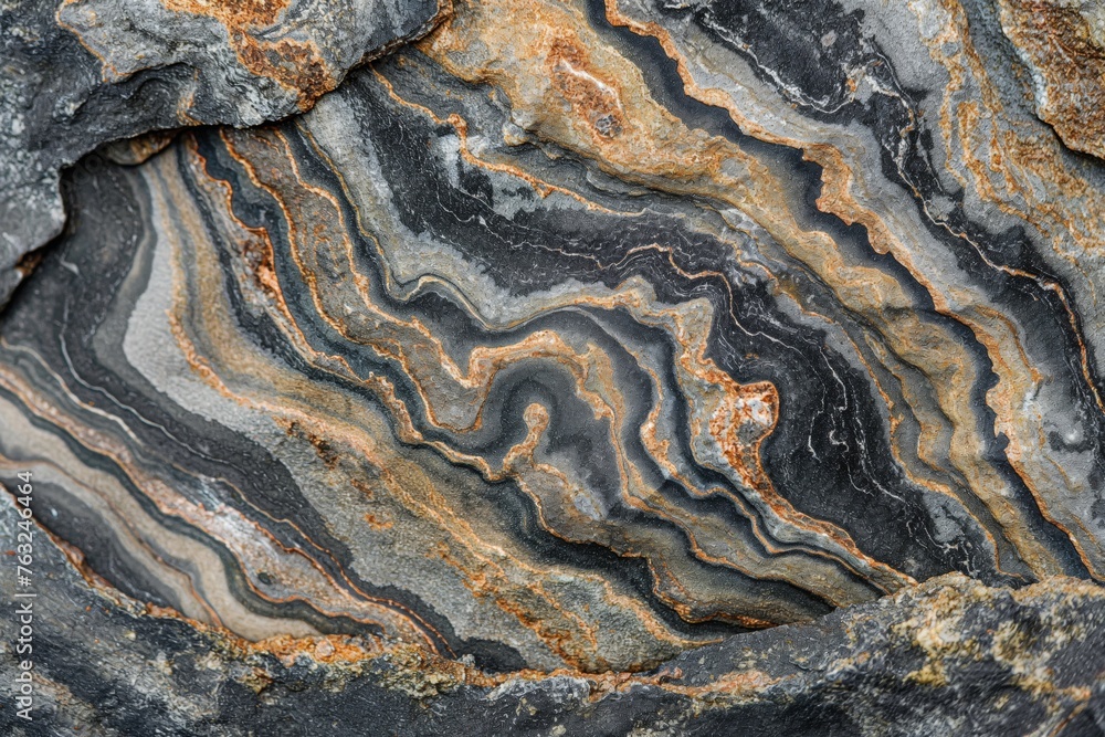 Poster multicolored abstract natural stone patterns with sedimentary rock layers, textured surface formatio