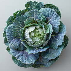 Obraz premium a green single Cabbage, on isolated white background