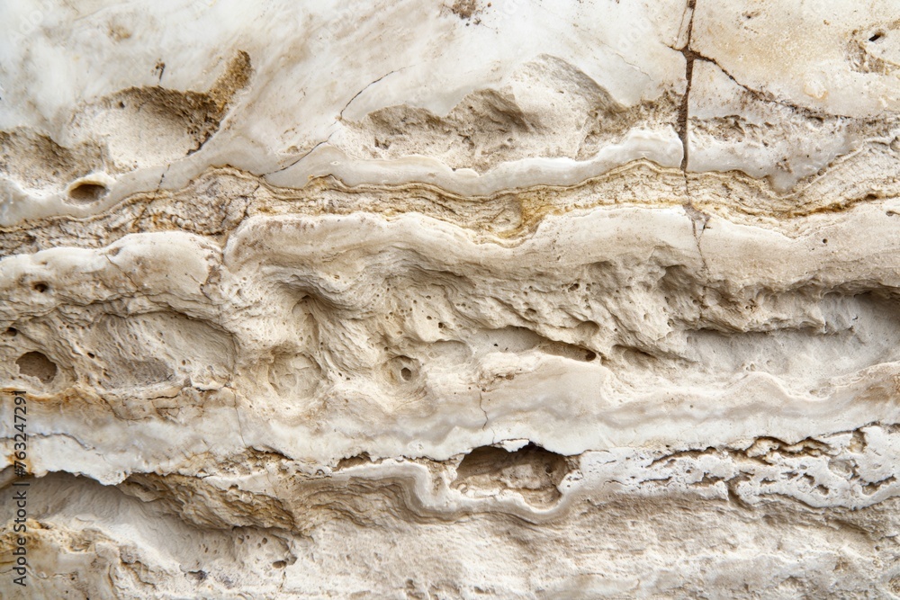 Poster high resolution close-up showing the detailed texture of natural limestone with contrasting layers
