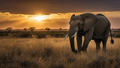 Fototapeta na wymiar Elephants in the Savannah