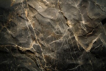 Close-up of elegant black marble with intricate gold vein patterns