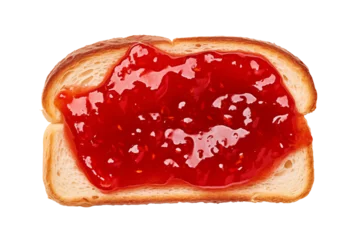 Zelfklevend Fotobehang bread with jam isolated on transparent or white background, png © Kamrul