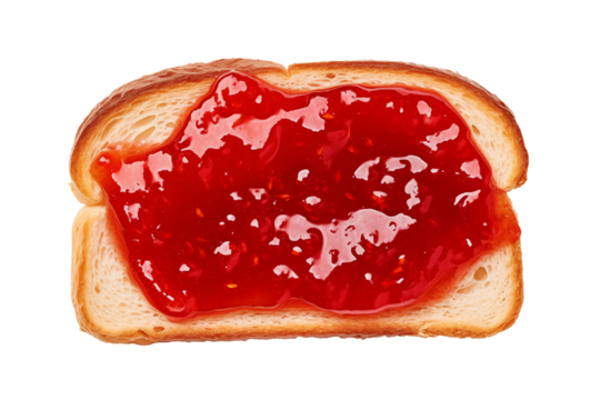bread with jam isolated on transparent or white background, png