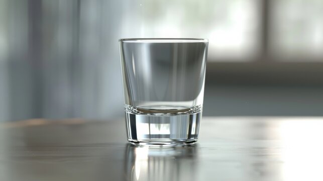 An empty drinking glass cup depicted in transparent form, highlighting its simplicity and everyday utility 