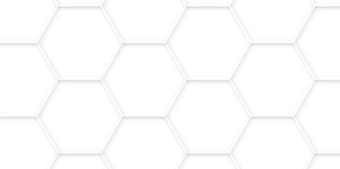 3d hexagonal structure futuristic white background and embossed hexagon abstract with hexagon background. honeycomb hexagonal background. Hexagon shape, white, shiny black. hexagon pattern shape. - obrazy, fototapety, plakaty