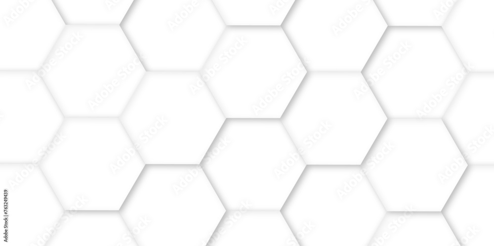 Poster 3d hexagonal structure futuristic white background and embossed hexagon abstract with hexagon backgr