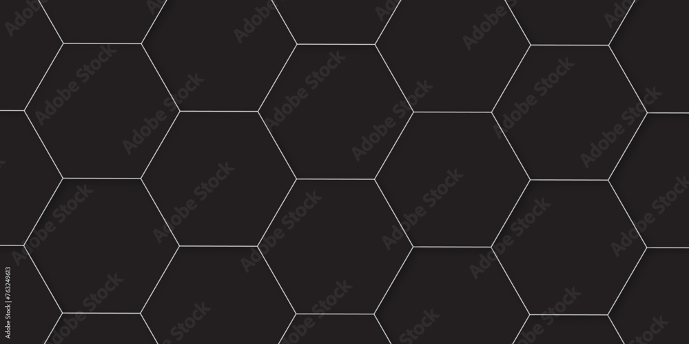 Poster abstract background with hexagon and black hexagonal background design. luxury geometric black patte