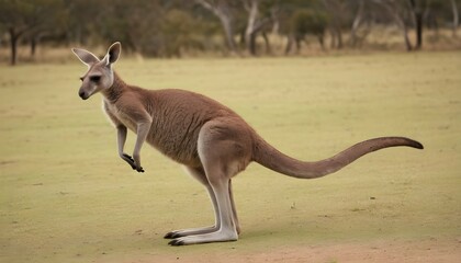 A Kangaroo With Its Hind Legs Stretched Out As It Upscaled 8